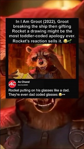 In I Am Groot(2022), Groot breaking the ship then gifting Rocket a drawing might be the most toddler