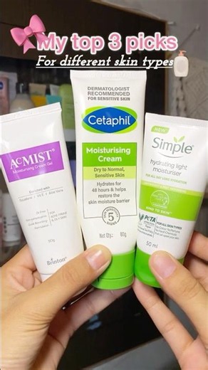 My top 3 picks for Soft and Hydrating skin🧴✨🌷 #skincare #moisturizer #skincareroutine #shorts #fyp