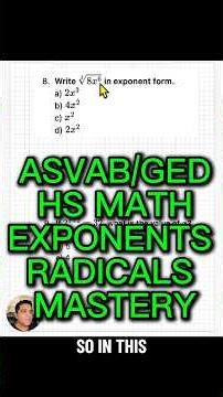 Solve this ASVAB, GED, HS EXPONENTS AND RADICALS problem. #asvabprep #asvabmath #ged #hsmath