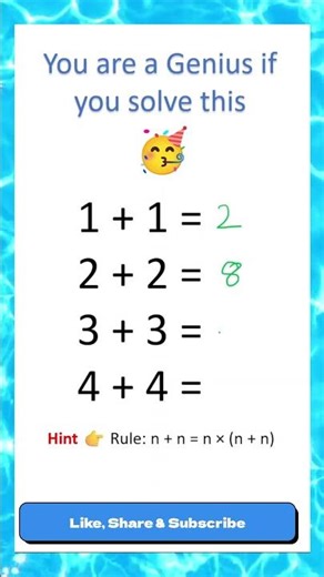 Only Geniuses See the Pattern 😳Maths IQ Test #shortsviral
