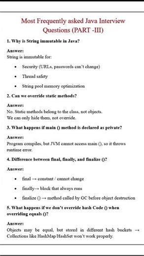 Most Frequently asked Java Interview Questions PART III