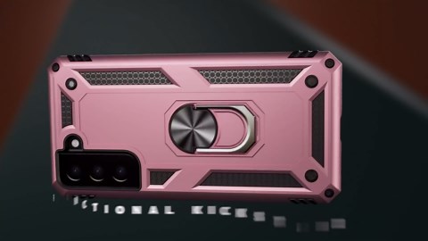 LUMARKE for Galaxy S21 FE Case with Screen Protector,Pass 16ft. Drop Tested Military Grade Protective Phone Cover with Magnetic Ring Kickstand Compatible with Car Mount Holder Purple