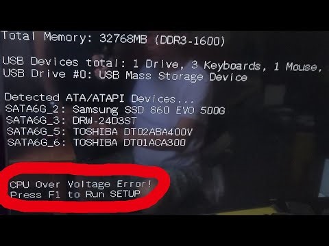 CPU Over Voltage Error - During Power On a PC