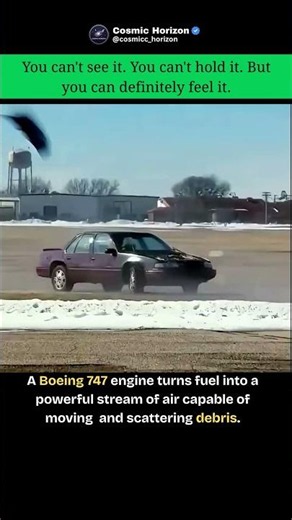You Can't See It, But a Boeing 747 Engine Can Throw a Car Across the Ground #youtubeshorts #space