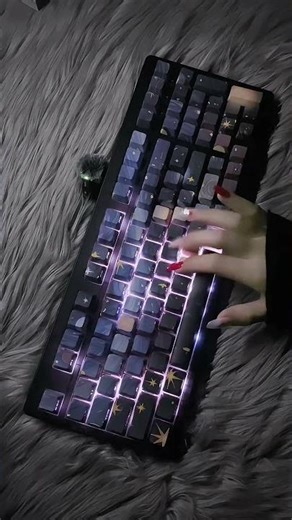 Starry sky keycap keyboard, backlight design, more cool lighting⚡️💫🕸️#fyp #keyboard #pc
