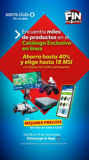 🛍️ Con Sam's Club mi gran jugada está en el Catálogo Exclusivo 📲 Encuentra más productos únicos en sams.com.mx y en la App | Sam's Club México