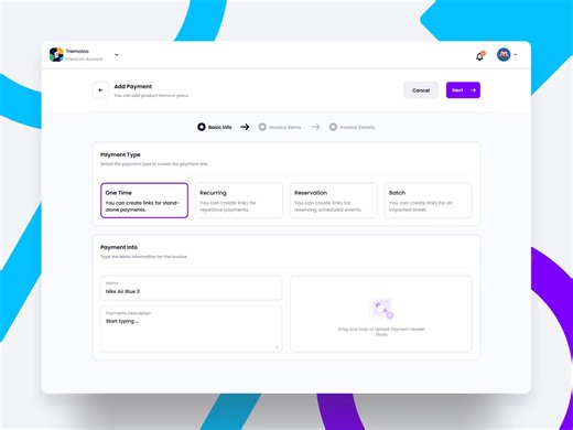 Add New Payment Link | Payments Processing Platform