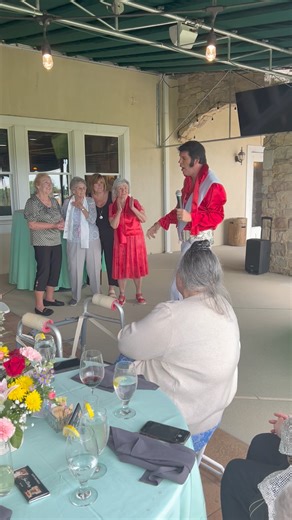 Today, June 3rd is my dear friend Jane Bailey’s 90th birthday. Yesterday her sons, Mike and Mark along with several family members and friends gathered to celebrate. And there was a special musical surprise guest: 🎶 ELVIS 🎼!!! Jane ( in the red dress ) doesn’t look and certainly doesn’t act like she’s 90, which is a great lesson for all of us!!! Long may you Run Dearest Jane, you ROCK!!! | WMMR's Pierre Robert