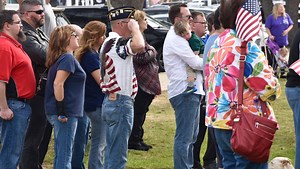 Tears flow, flags fly at Black Hawk memorial