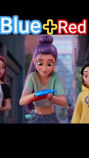 Huntrix Magic: Red & Blue Transformation! ✨ #colormixing