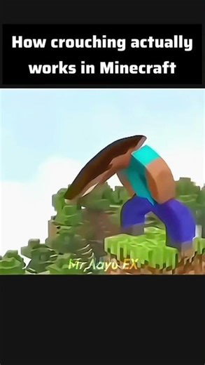 How crouching actually works in Minecraft. #shorts #minecraftmemes