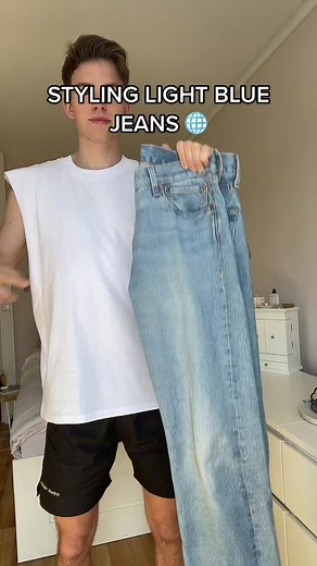 Styling Light Blue Jeans, what’s your favorite? 🌐🙌🏼 #bluejeans#outfit#outfits#outfitinspo#viral#trend#fyp##classicboy#style#fashion#fitcheck#streetwear#y2kaesthetic#asthetic#foryou