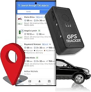 Magnetic Tiny GPS Tracker for Vehicles - 1 Month Rechargeable Battery, Small Hidden Real-Time Tracking Device - Waterproof GPS for Cars, Trucks & Assets - Subscription Required