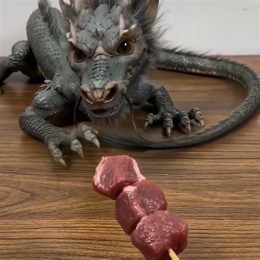 POV: Your new BBQ chef just arrived from ancient🦖 China...#chineseloong #vfx #cgi#magicpet#dinosaur