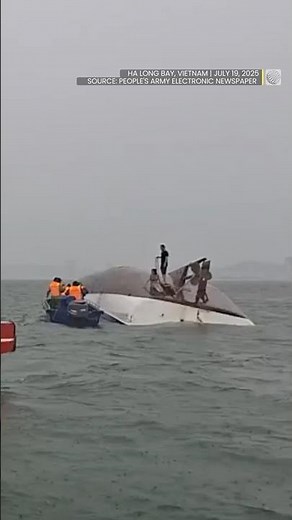 Tourist boat in Ha Long Bay, Vietnam, capsizes due to typhoon, killing dozens | #shorts