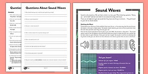 Year 4 Sound Waves Differentiated Reading Comprehension Activity