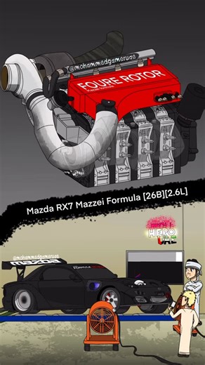 MohammedGamerUAE on Instagram‎: "Mazda RX7 Mazzei formula Engine type:[ 26B][2.6L][4 ROTORS] مازدا آر اكس 7 @mazzei_formula @mazda_jp #mazda #rx7 #jdm"‎