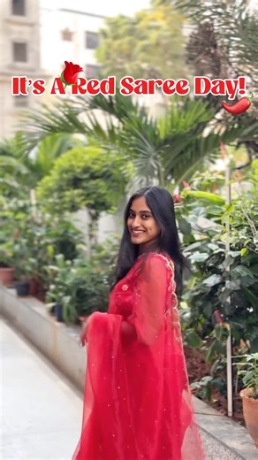 Tanvi 🧿 on Instagram: "This Beautiful Red Saree Is From @satyabhame_studio ❤️ {trending reels, red saree, telugu songs, saree, viral, explore page, fyp, insta viral reels, trending songs, reels tab} #instagram #fyp #viral #explore #redsaree"