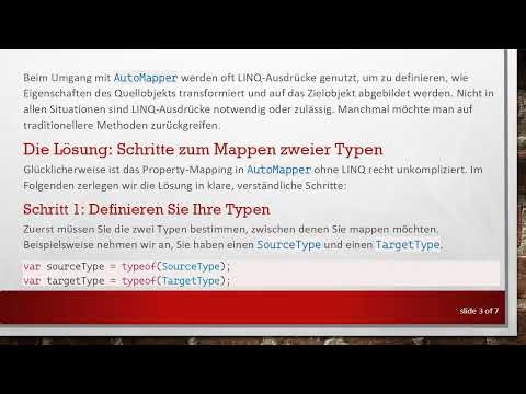 Wie man AutoMapper für Property-Mapping ohne LINQ-Ausdrücke verwendet