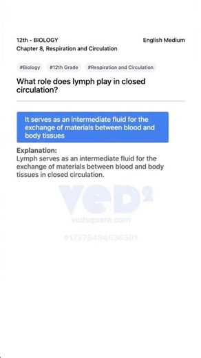 Role of Lymph in Closed Circulation Biology 12th
