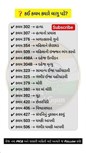 📘 IPC કલમો ક્યારે લાગુ પડે? | Police & GPSC Exam GK Gujarati