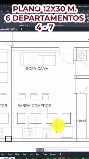 4. Floor plan of 6 apartments, shop and restaurant in 12x30