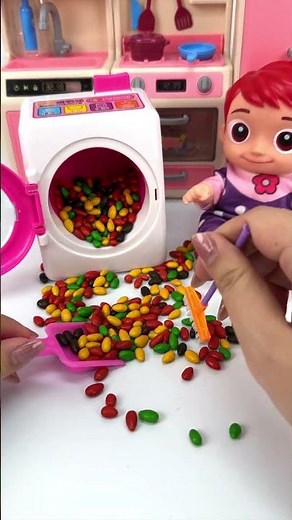 Satisfying with Unboxing & Review Miniature Candy Washing Machine Toyset Video | ASMR Videos
