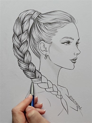 How to draw hair ✏️ #art #artwork #drawing #satisfying #skech | Drawing Hair