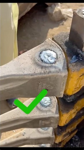 How to adjust new excavator bucket new teeth with welding #shorts #welding