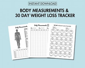 Body Measurement Tracker Printable Monthly Weight Loss Chart PDF Weight Loss Progress Tracker Planner Printable Health and Wellness Planner - Etsy