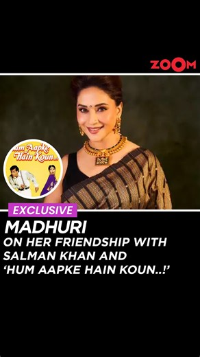 Zoom TV on Instagram: "In an exclusive chat with Zoom, Madhuri Dixit opened up about her enduring friendship with Salman Khan and the timeless classic Hum Aapke Hain Koun..!. The actress also candidly recalled how she initially found Salman irritating, sharing fun behind-the-scenes memories from their early days together. Watch the full interview on zoom’s YouTube channel #madhuridixit #exclusive #salmankhan"