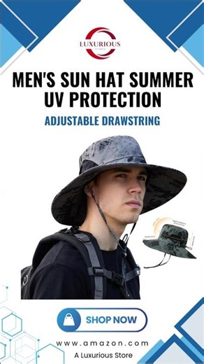 Men's Sun Hat Summer UV Protection Waterproof forGardening Safari Fishing Hiking #summer #rainwear