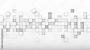 Chaotic extruded white cubes. Geometric 3D render smooth animation. Computer generated seamless loop abstract background 4k UHD (3840x2160) Stock Video