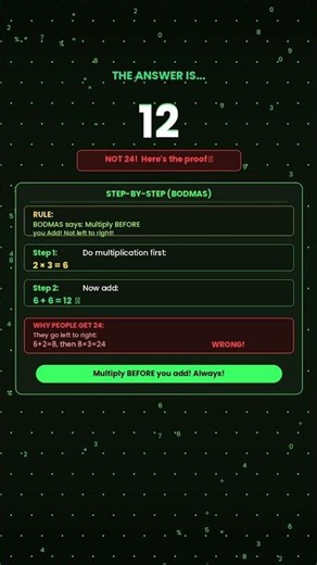 6 + 2 × 3 = 24? WRONG! Watch Why 🤯 #shorts #maths #ncertmaterial #education #puzzle #reasoning #quiz