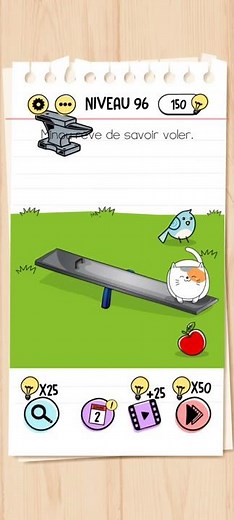 Brain test niveau 96 - Minou rêve de savoir voler