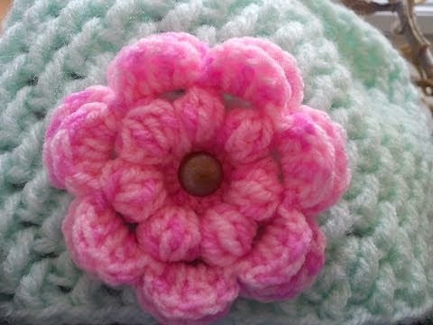 Horgolt buborék-mintás virág készítése