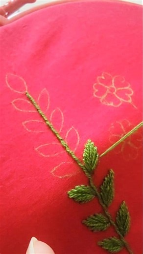 Fish bone stitch embroidery tutorial #everyone #Embroidery #reels #exploremore #embroiderytutorial | Stories with Nusrat