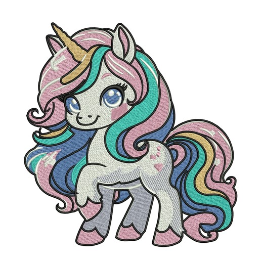 Rainbow Unicorn Embroidery Design – Cartoon Machine File (digital Download) - Etsy