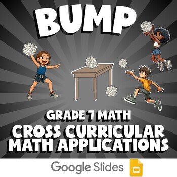 Cross Curricular Math Applications BUMP Math Game | No Prep Grade 7 Review