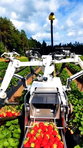 Picking Fresh Strawberries by AI Robots| Future of Agriculture #farming #shorts #smartfarming