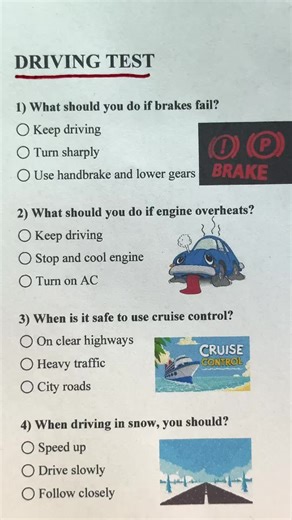 Driving Test #quiz #car #drivinglessons