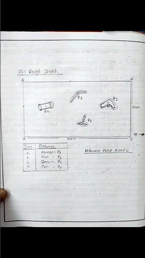 Rough and final sketch of indoor Crime scene through Triangulation method #Criminalistics#