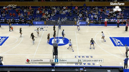 24K views · 345 reactions | Nayelis Cabello  Chloe Chicoine Enjoy last night's State Farm Assist of the Game! #GoCards | Louisville Volleyball | Facebook