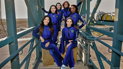 All-female crew completes 11-minute spaceflight