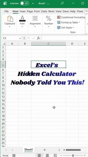 Excel’s Hidden Calculator Trick 🔥 | Super Useful for Beginners #shorts #excel
