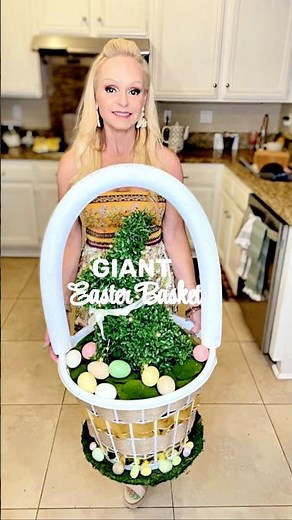GIANT Easter Basket DIY 🐰 Jumbo Porch Decor Idea