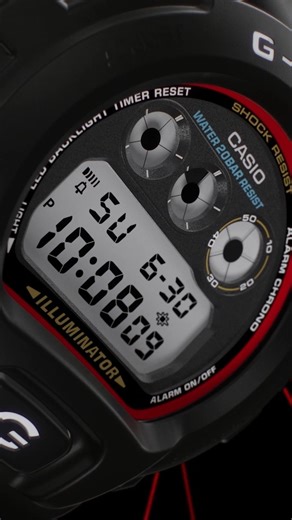 A timeless cultural icon loved by all. The original color scheme is faithfully reproduced with touches of G-SHOCK red, representing the passion to take on challenges; blue, symbolizing excellent water resistance; and yellow, signifying outstanding shock resistance. #CASIO #GSHOCK #absolutetoughness #DW6900RL https://www.casio.com/intl/watches/gshock/product.DW-6900RL-1/ | CASIO G-SHOCK