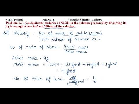 Calculate the molarity of NaOH in the solution prepared by dissolving its 4g in enough water .....