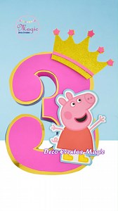 👑Cómo hacer un numero 3d de Peppa?🎉How to make a 3d Peppa number?👑Ideas faciles para fiesta de cumpleaños🎉Easy birthday party ideas #happybirthday #numero3d #reelsvideo #peppapig #decoeventosmagic | Deco Eventos Magic