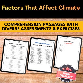 Factors That Affect Climate | Science Reading Comprehension & Activities
